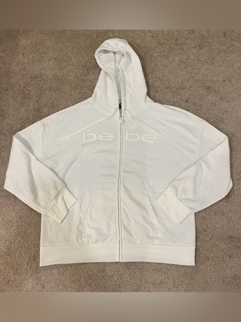Bebe Fleece Woven Zip Up Hoodie